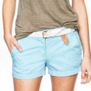 J Crew City Fit Light Turquoise Blue 5 Inch 100% Cotton Chino Shorts - Size 8
